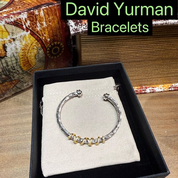 D̲a̲v̲i̲d̲ ̲Y̲u̲r̲m̲a̲n̲ Jewelry - D̲a̲v̲i̲d̲ ̲Y̲u̲r̲m̲a̲n̲ 4mm18k Gold Pearl AndDiamond Cable Bracelet